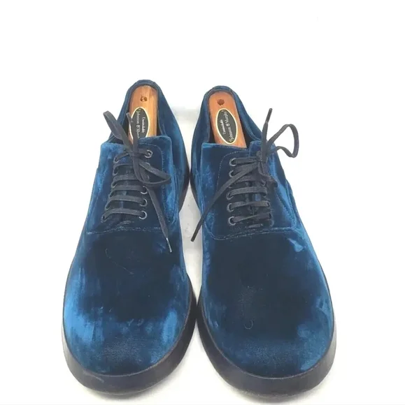 Dolce & Gabbana Men's Shoes Teal Suede Lace Up Dress Casual Oxfords US 8 / EU 41